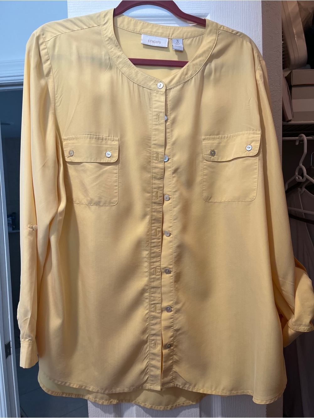 Chico's Sunny Yellow Button-Front Blouse